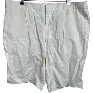 Ralph Lauren 40 Purple Label White Linen Short Made In Italy